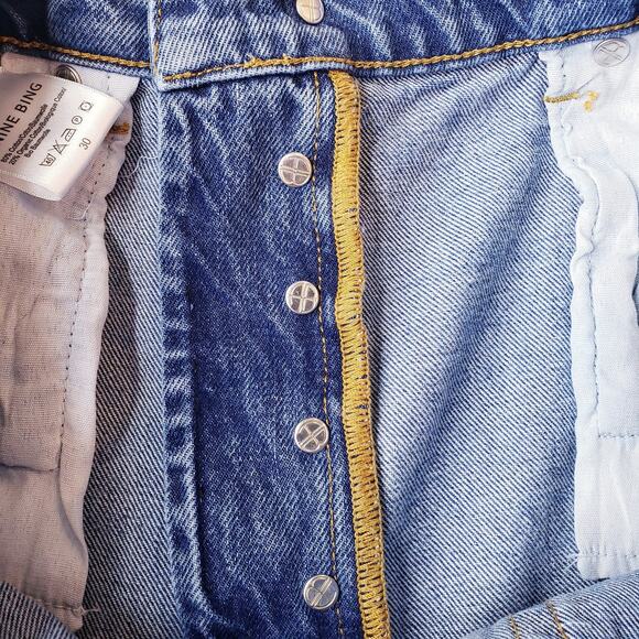 ANINE BING Sonya High Rise Straight Leg Jeans Raw Hem Women's Size 30 - Picture 10 of 16